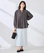 K2BFD23059 a.v.v(アー・ヴェ・ヴェ) エアリーフレアブラウス ライトブルー