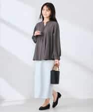 K2BFD23059 a.v.v(アー・ヴェ・ヴェ) エアリーフレアブラウス ライトブルー