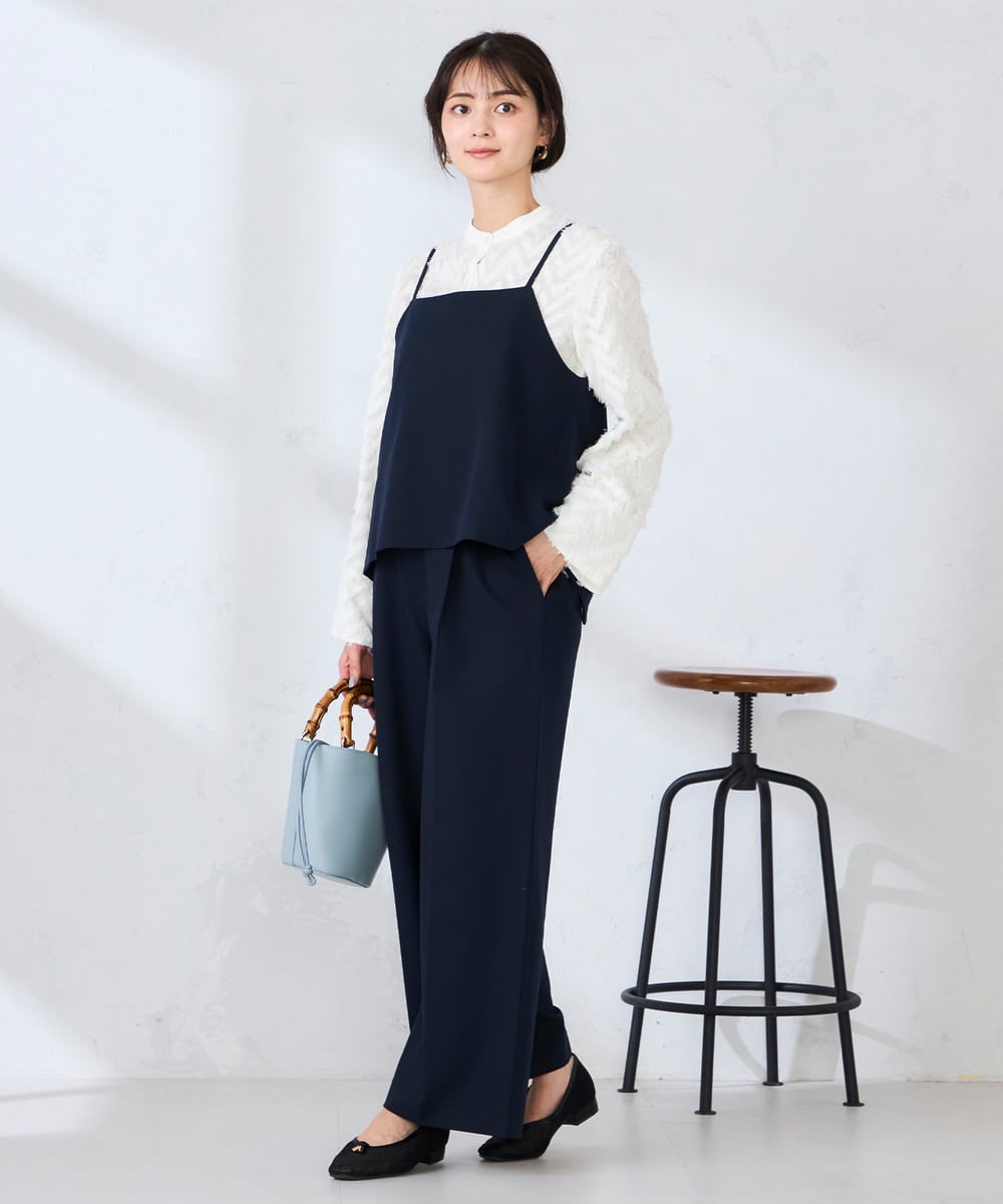 K2BFD27059 a.v.v(アー・ヴェ・ヴェ) フリンジジャガードシャツ グリーン