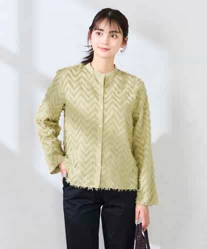 K2BFD27059 a.v.v フリンジジャガードシャツ