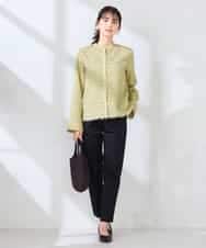 K2BFD27059 a.v.v(アー・ヴェ・ヴェ) フリンジジャガードシャツ グリーン