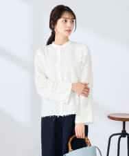 K2BFD27059 a.v.v(アー・ヴェ・ヴェ) フリンジジャガードシャツ グリーン