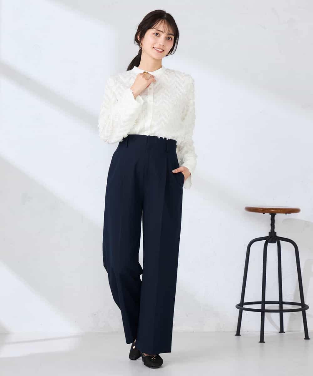 K2BFD27059 a.v.v(アー・ヴェ・ヴェ) フリンジジャガードシャツ グリーン