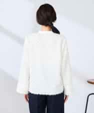 K2BFD27059 a.v.v(アー・ヴェ・ヴェ) フリンジジャガードシャツ グリーン