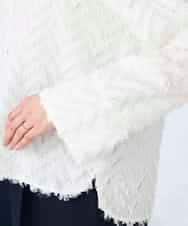 K2BFD27059 a.v.v(アー・ヴェ・ヴェ) フリンジジャガードシャツ グリーン