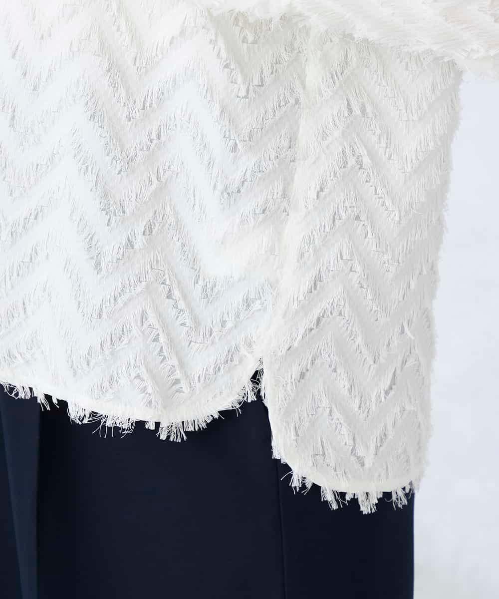 K2BFD27059 a.v.v(アー・ヴェ・ヴェ) フリンジジャガードシャツ グリーン