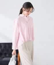 K2BFD28049 a.v.v(アー・ヴェ・ヴェ) ストライプ柄クロップドシャツ ピンク