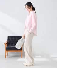 K2BFD28049 a.v.v(アー・ヴェ・ヴェ) ストライプ柄クロップドシャツ ピンク