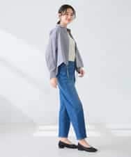 K2BFD28049 a.v.v(アー・ヴェ・ヴェ) ストライプ柄クロップドシャツ ピンク