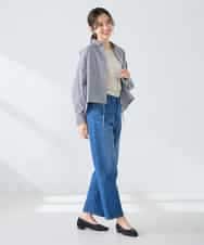 K2BFD28049 a.v.v(アー・ヴェ・ヴェ) ストライプ柄クロップドシャツ ピンク