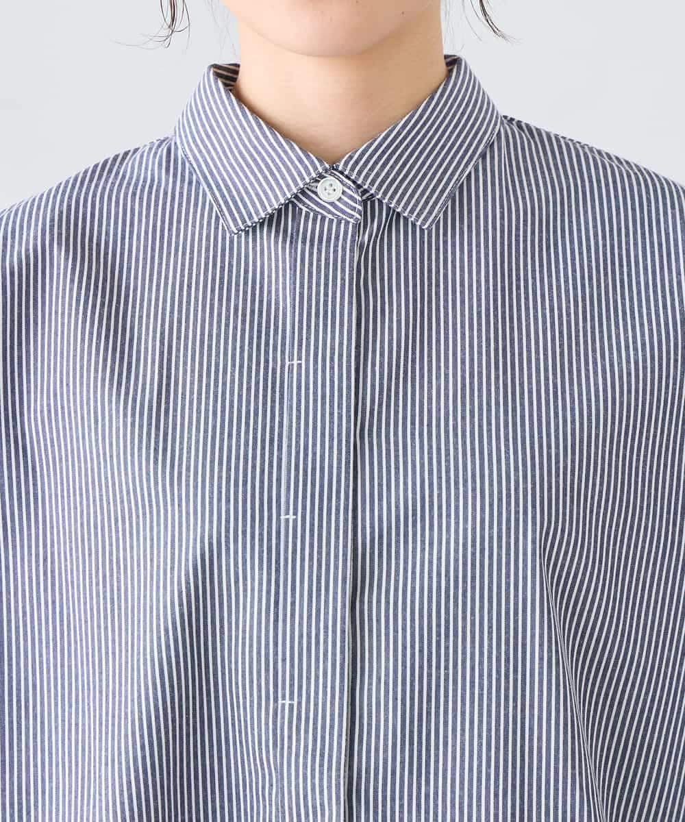 K2BFD28049 a.v.v(アー・ヴェ・ヴェ) ストライプ柄クロップドシャツ ピンク