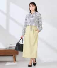 K2BFD34049 a.v.v(アー・ヴェ・ヴェ) フリルネックボウタイブラウス ネイビー