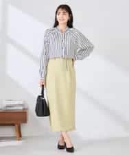 K2BFD34049 a.v.v(アー・ヴェ・ヴェ) フリルネックボウタイブラウス ネイビー