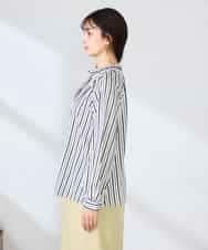 K2BFD34049 a.v.v(アー・ヴェ・ヴェ) フリルネックボウタイブラウス ネイビー