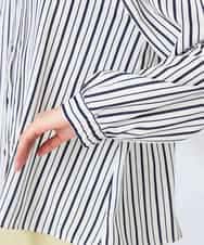 K2BFD34049 a.v.v(アー・ヴェ・ヴェ) フリルネックボウタイブラウス ネイビー