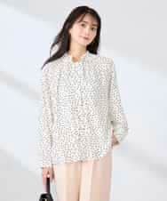 K2BFD34049 a.v.v(アー・ヴェ・ヴェ) フリルネックボウタイブラウス アイボリー