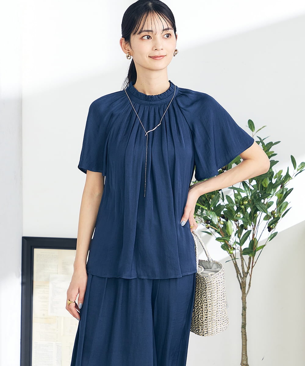 リテン　フリルチュニックブラウス　ブラック Vin｜リボンチュニックブラウス | Rakuten Fashion(楽天