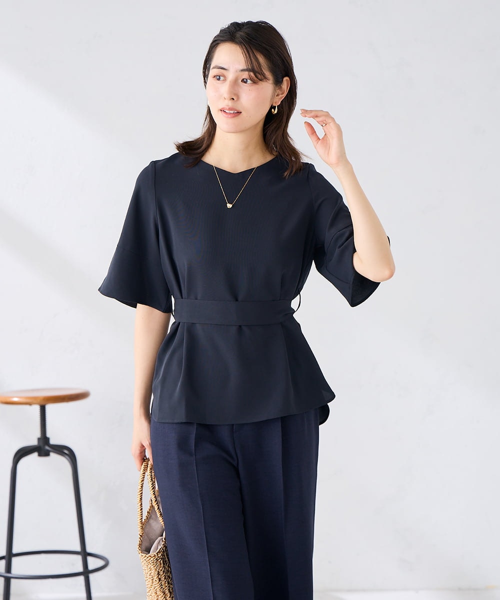 K2BGD07049 a.v.v ［支持率NO.1/接触冷感/速乾/UVカット/イージーケア］浅Vネックブラウス