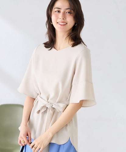 K2BGD07049 a.v.v ［支持率NO.1/接触冷感/速乾/UVカット/イージーケア］浅Vネックブラウス