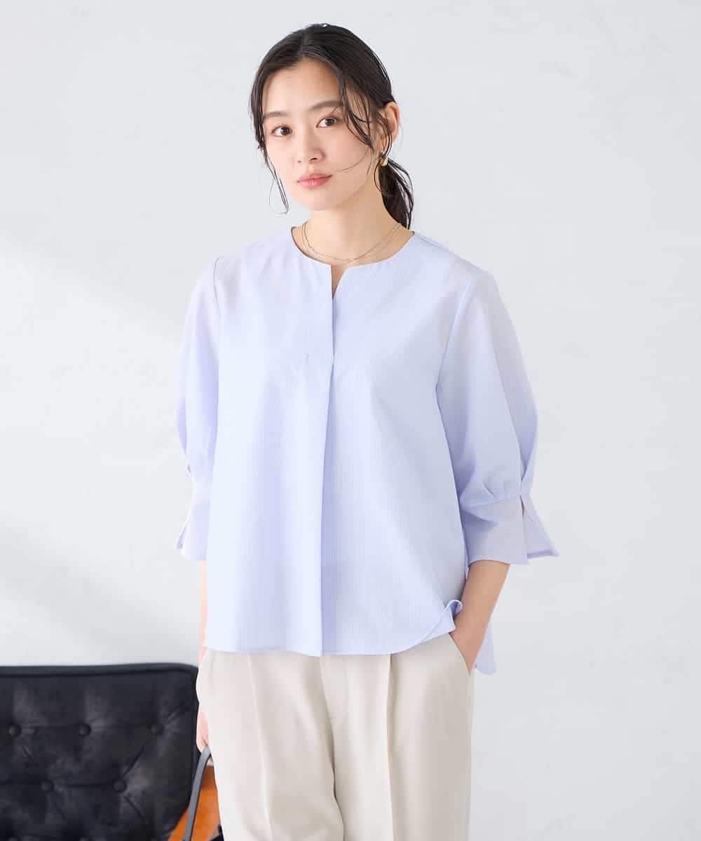 K2BGD08044 a.v.v(アー・ヴェ・ヴェ) ソフトサッカースキッパーブラウス ライトブルー