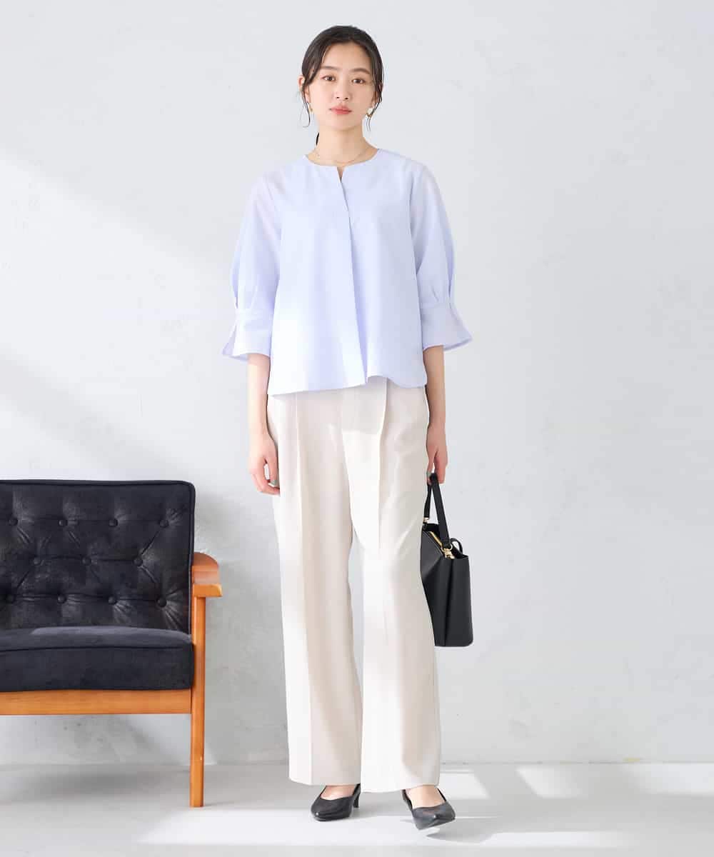 K2BGD08044 a.v.v(アー・ヴェ・ヴェ) ソフトサッカースキッパーブラウス ライトブルー