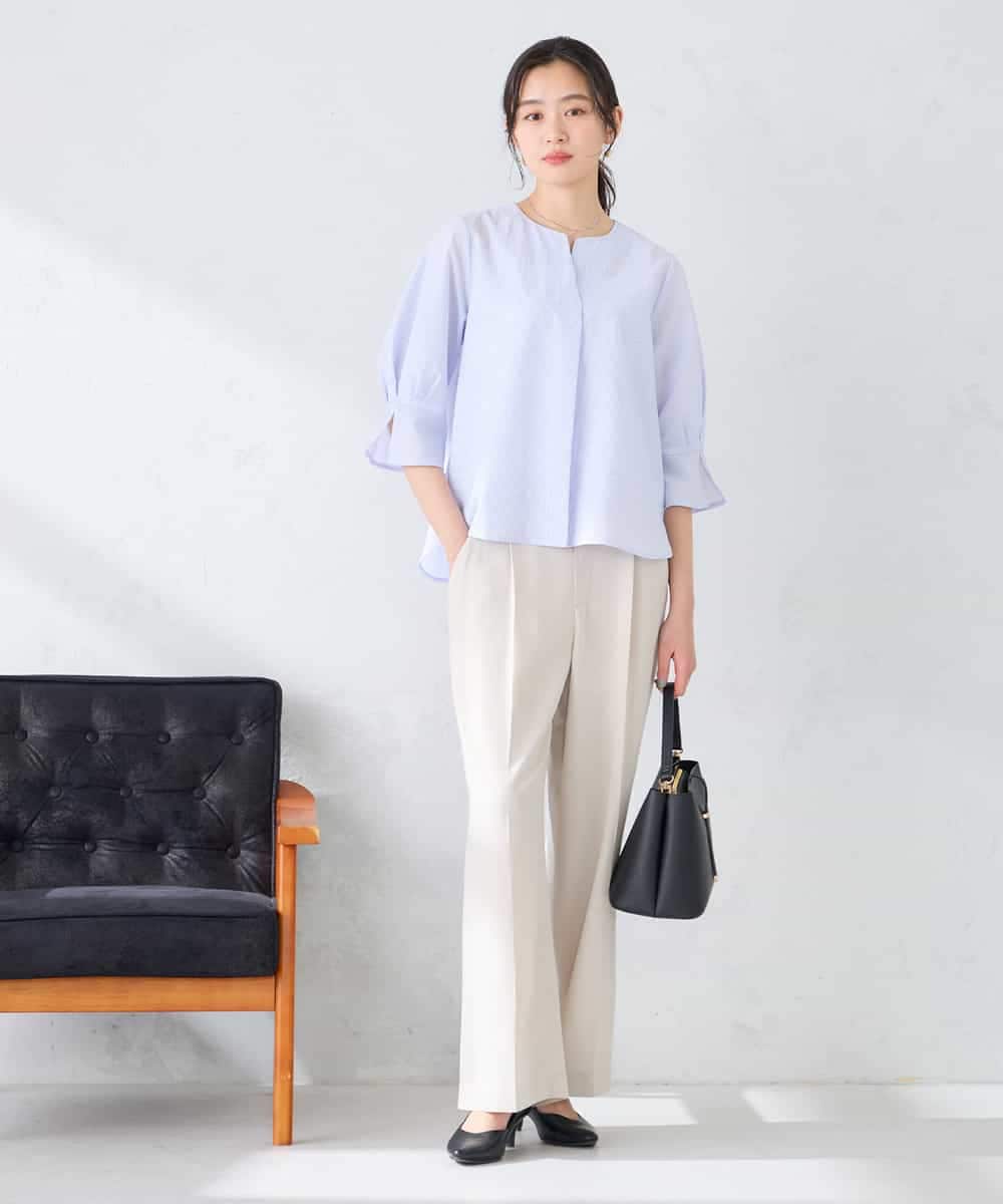 K2BGD08044 a.v.v(アー・ヴェ・ヴェ) ソフトサッカースキッパーブラウス ライトブルー