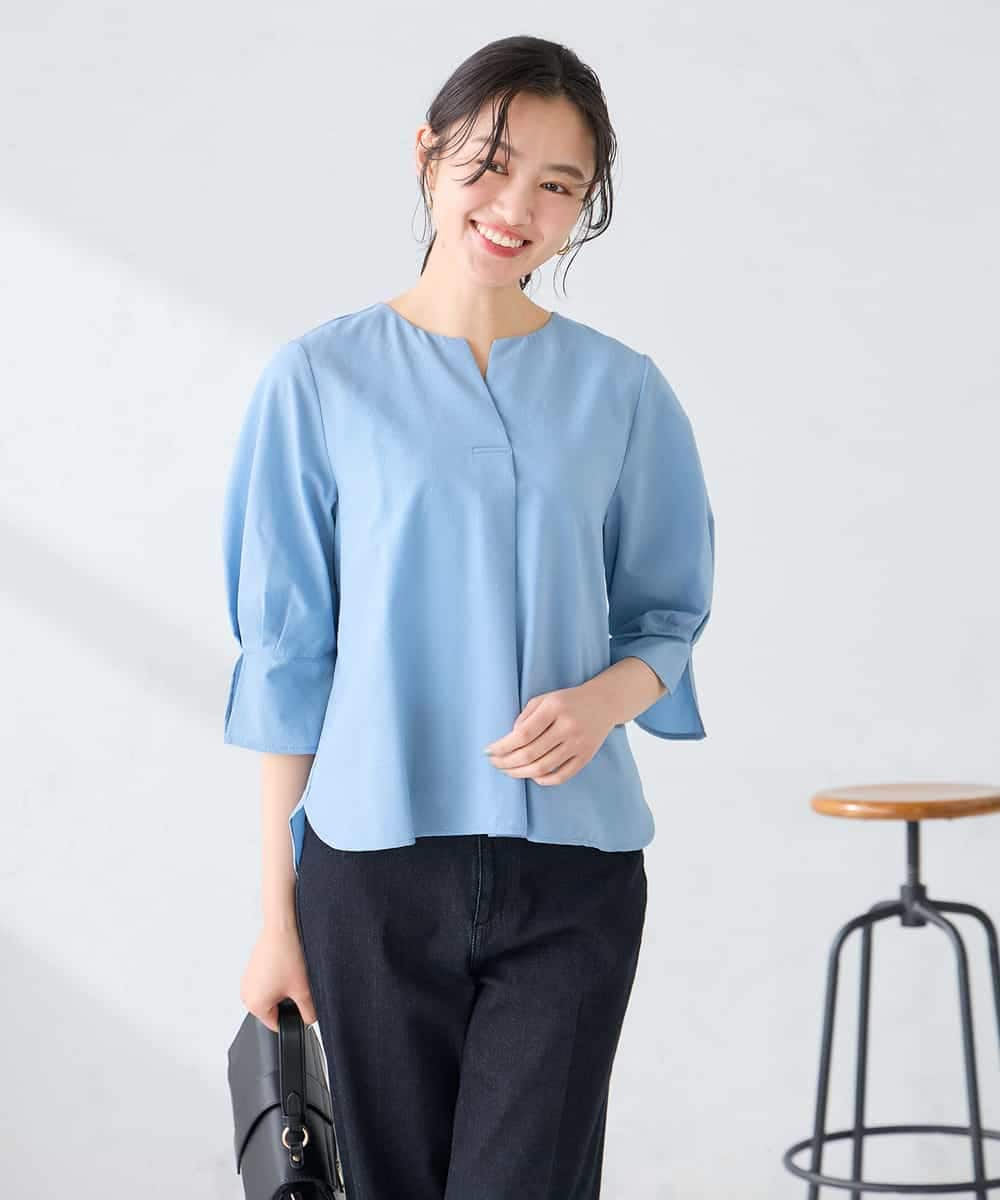 K2BGD08044 a.v.v(アー・ヴェ・ヴェ) ソフトサッカースキッパーブラウス ライトブルー