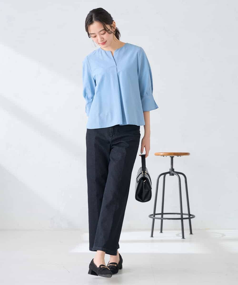 K2BGD08044 a.v.v(アー・ヴェ・ヴェ) ソフトサッカースキッパーブラウス ライトブルー