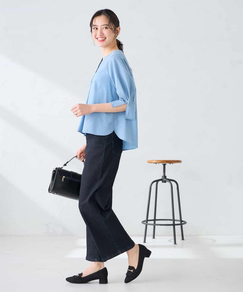 K2BGD08044 a.v.v(アー・ヴェ・ヴェ) ソフトサッカースキッパーブラウス ライトブルー