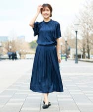 K2BGD14039 a.v.v(アー・ヴェ・ヴェ) エアリーサテンシャーリングネックブラウス ピンク