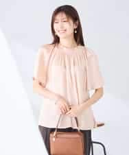 K2BGD14039 a.v.v(アー・ヴェ・ヴェ) エアリーサテンシャーリングネックブラウス ピンク