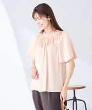 K2BGD14039 a.v.v(アー・ヴェ・ヴェ) エアリーサテンシャーリングネックブラウス ピンク