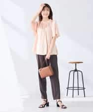 K2BGD14039 a.v.v(アー・ヴェ・ヴェ) エアリーサテンシャーリングネックブラウス ピンク