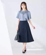 K2BGD14039 a.v.v(アー・ヴェ・ヴェ) エアリーサテンシャーリングネックブラウス ピンク