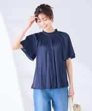 K2BGD14039 a.v.v(アー・ヴェ・ヴェ) エアリーサテンシャーリングネックブラウス ピンク