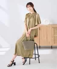 K2BGD14039 a.v.v(アー・ヴェ・ヴェ) エアリーサテンシャーリングネックブラウス ピンク