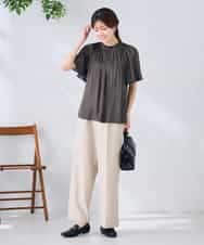 K2BGD14039 a.v.v(アー・ヴェ・ヴェ) エアリーサテンシャーリングネックブラウス ピンク