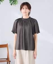 K2BGD14039 a.v.v(アー・ヴェ・ヴェ) エアリーサテンシャーリングネックブラウス ピンク