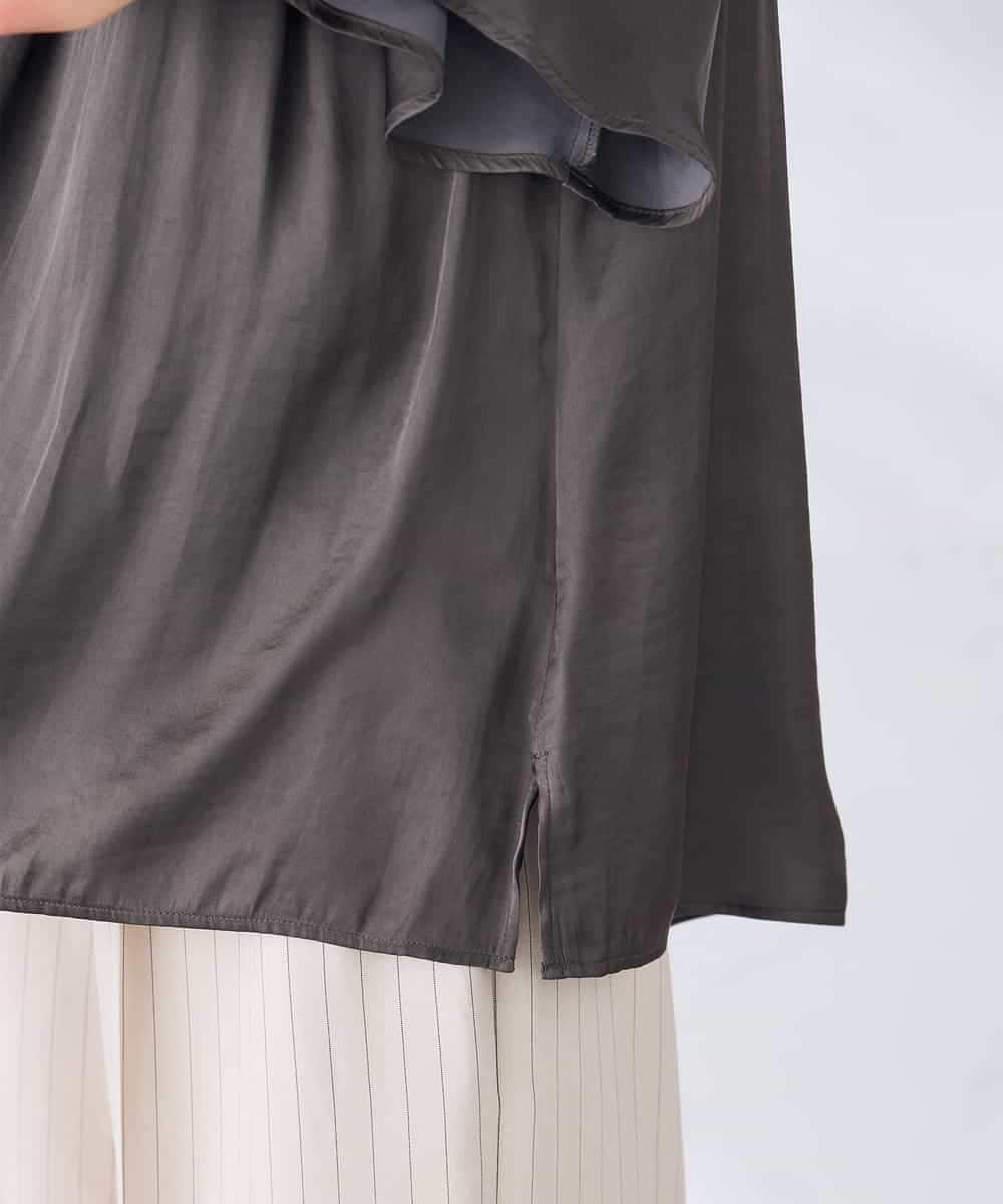 K2BGD14039 a.v.v(アー・ヴェ・ヴェ) エアリーサテンシャーリングネックブラウス ピンク