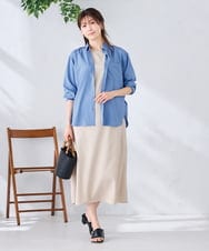 K2BGD15044 a.v.v(アー・ヴェ・ヴェ) バックタックシアーシャツ【接触冷感/イージーケア】 レッド