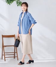 K2BGD15044 a.v.v(アー・ヴェ・ヴェ) バックタックシアーシャツ【接触冷感/イージーケア】 レッド