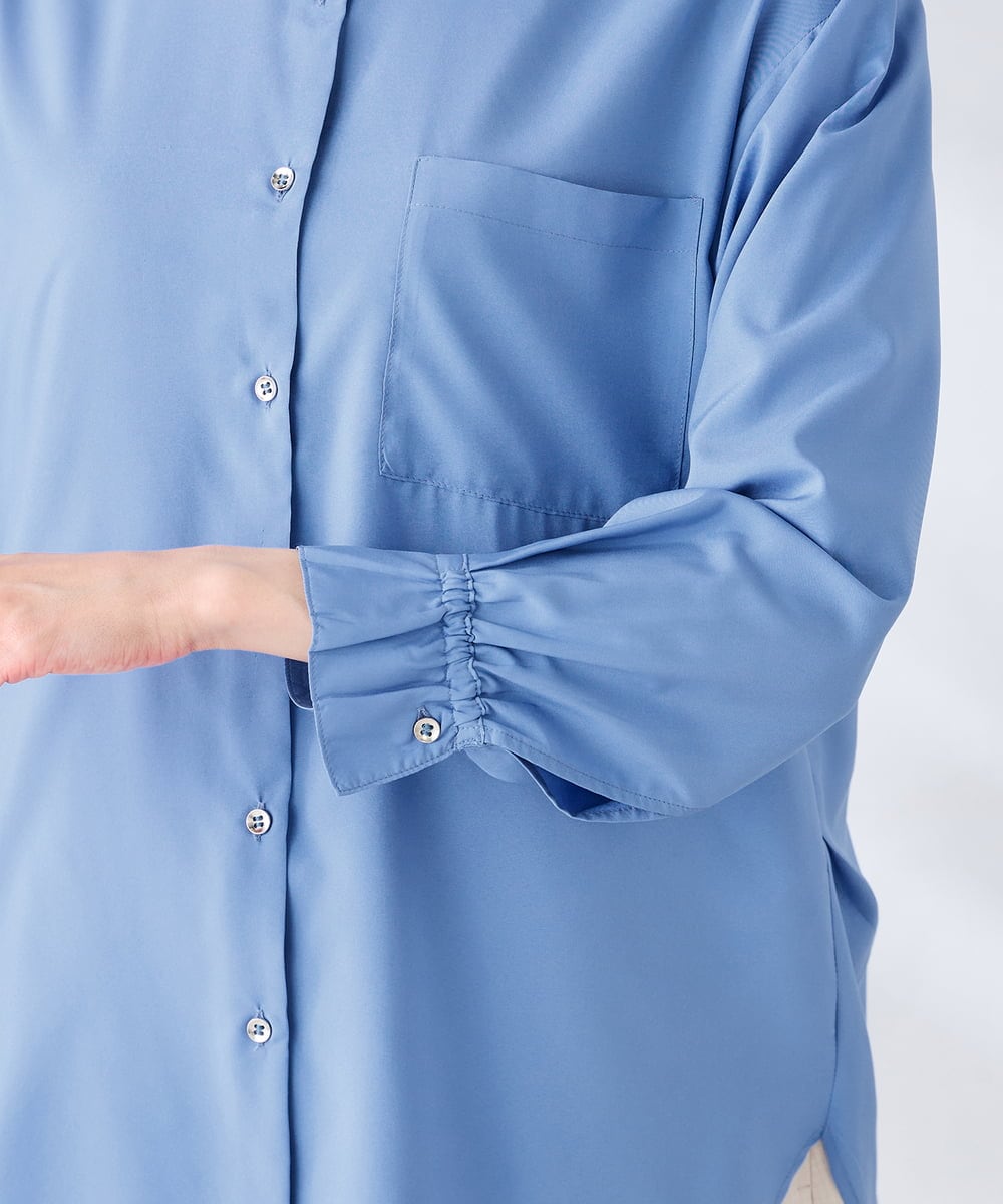 K2BGD15044 a.v.v(アー・ヴェ・ヴェ) バックタックシアーシャツ【接触冷感/イージーケア】 レッド