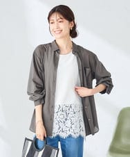 K2BGD15044 a.v.v(アー・ヴェ・ヴェ) バックタックシアーシャツ【接触冷感/イージーケア】 レッド