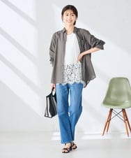 K2BGD15044 a.v.v(アー・ヴェ・ヴェ) バックタックシアーシャツ【接触冷感/イージーケア】 レッド