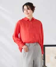 K2BGD15044 a.v.v(アー・ヴェ・ヴェ) バックタックシアーシャツ【接触冷感/イージーケア】 レッド