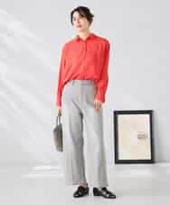 K2BGD15044 a.v.v(アー・ヴェ・ヴェ) バックタックシアーシャツ【接触冷感/イージーケア】 レッド