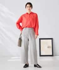 K2BGD15044 a.v.v(アー・ヴェ・ヴェ) バックタックシアーシャツ【接触冷感/イージーケア】 レッド