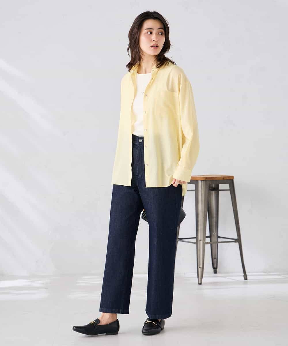 K2BGD15044 a.v.v(アー・ヴェ・ヴェ) バックタックシアーシャツ【接触冷感/イージーケア】 レッド