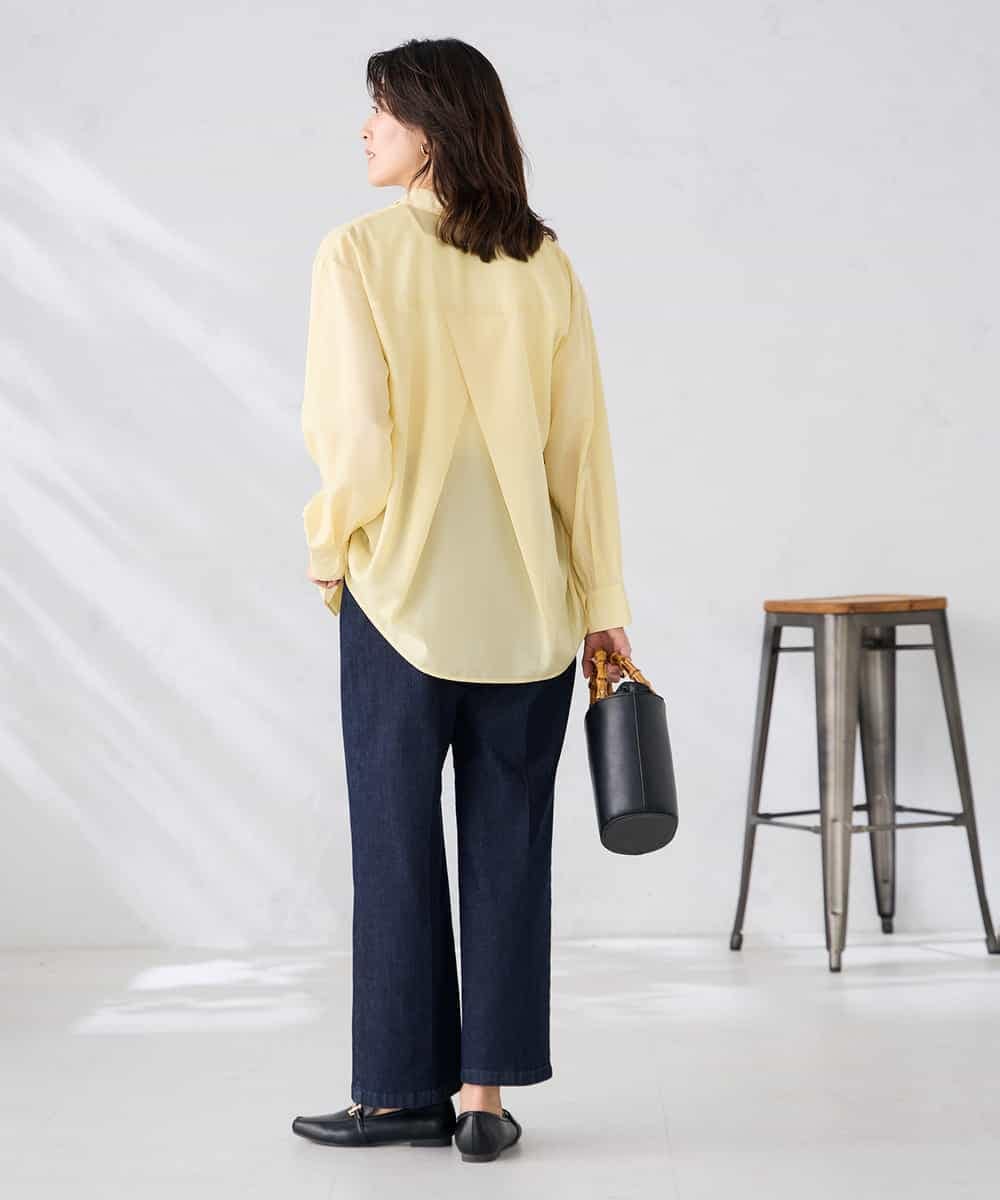 K2BGD15044 a.v.v(アー・ヴェ・ヴェ) バックタックシアーシャツ【接触冷感/イージーケア】 レッド