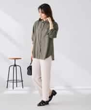 K2BGD15044 a.v.v(アー・ヴェ・ヴェ) バックタックシアーシャツ【接触冷感/イージーケア】 レッド